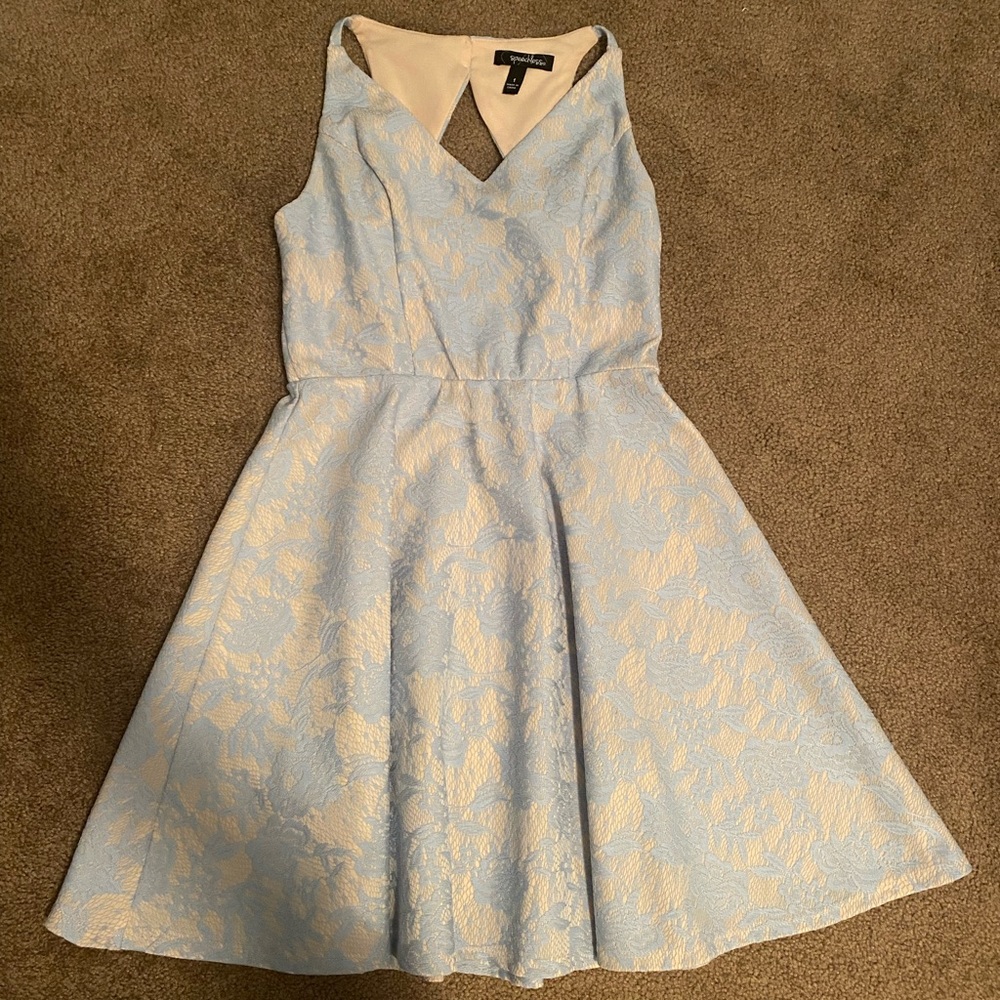 Speechless Homecoming Dress Blue Flowery Lace. Size XS